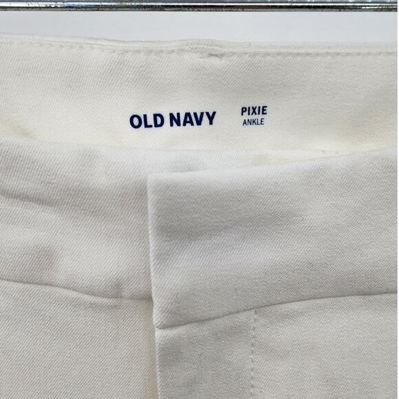 New NWT Old Navy Pixie Ankle White Classic Pants Size 12 Stretch Comfort - Picture 6 of 10